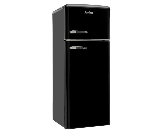 Lodówka Amica KGC15634S 144cm Czarna Retro SlimSize Górny Zamrażalnik 206L - 1014603 - zdjęcie 3